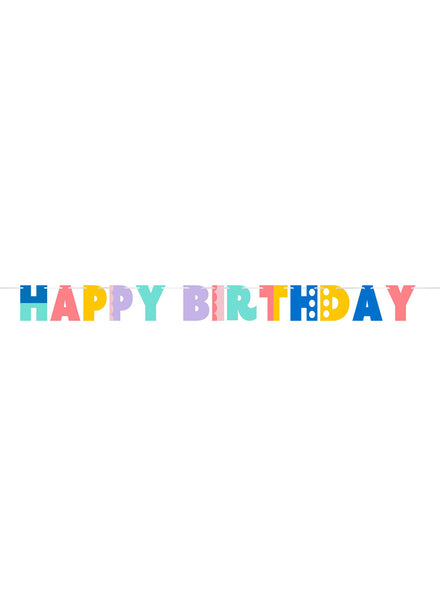 Party Patterns Happy Birthday 221cm Banner – Main Image