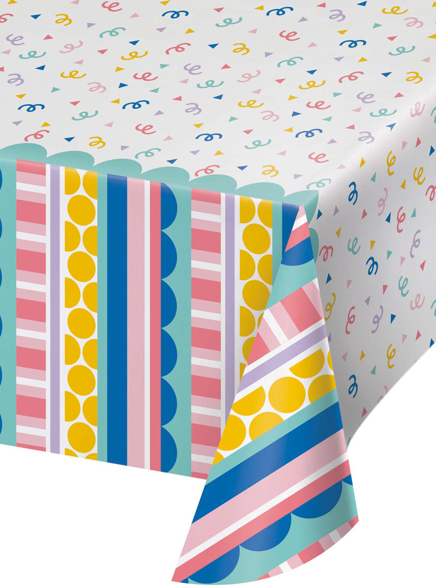 Party Patterns Rainbow 244cm Table Cover – Main Image