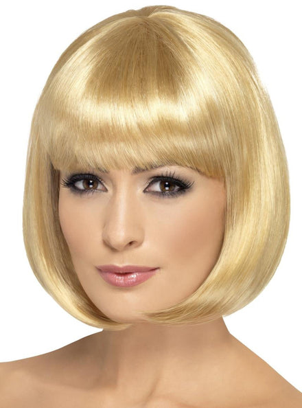 Womens Sort Blonde Bob Wig With Fringe - Main Image