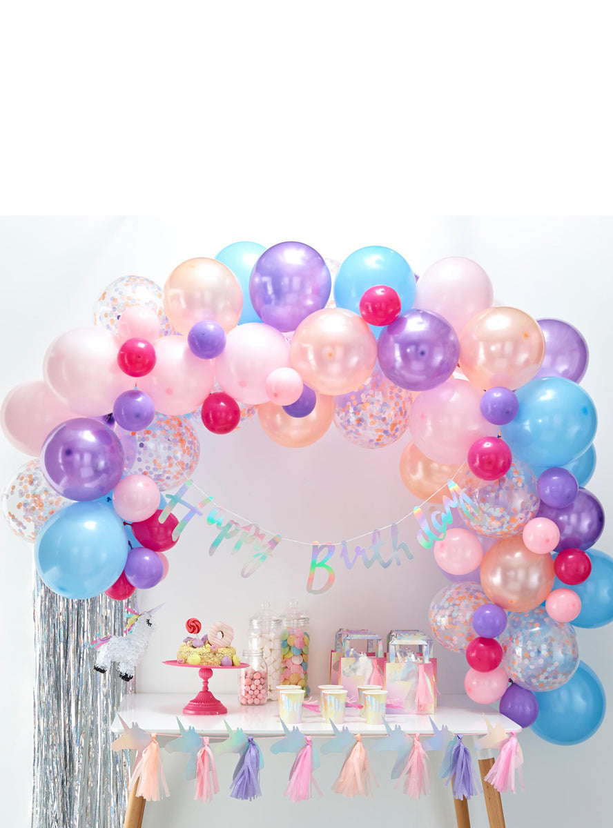Pastel Pink Purple And Blue Deluxe 70 Latex Ballon Arch Kit Am Ba 307 Lifestyle Image