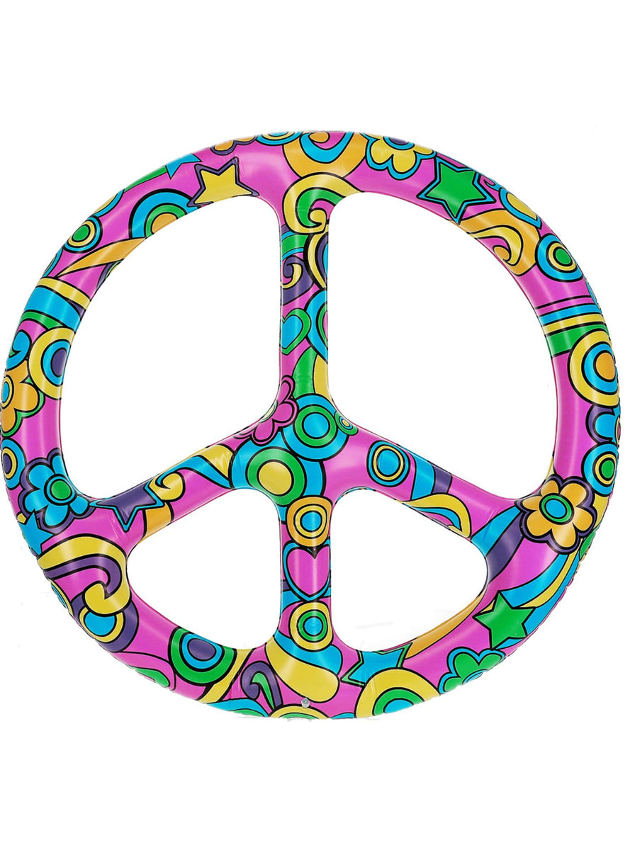 Inflatable 60s Hippie Peace Sign - Alternate Image