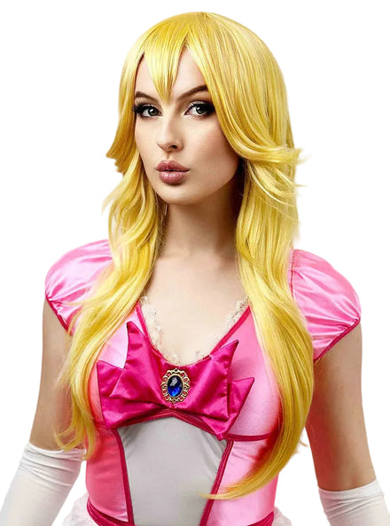 Peachy Princess Womens Long Yellow Cosplay Costume Wig - Main Image