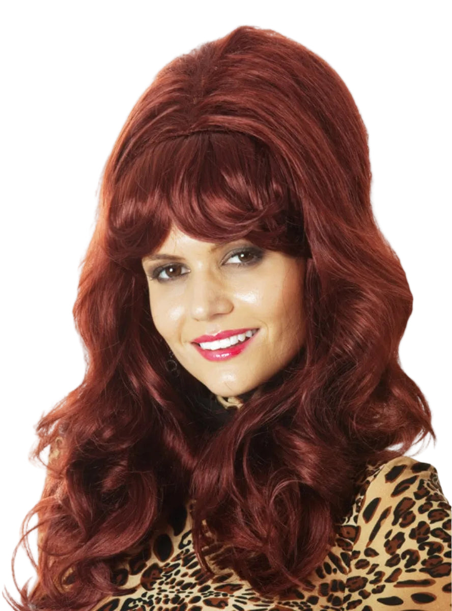 Peggy Womens 1960s Auburn Beehive Costume Wig - Main Image