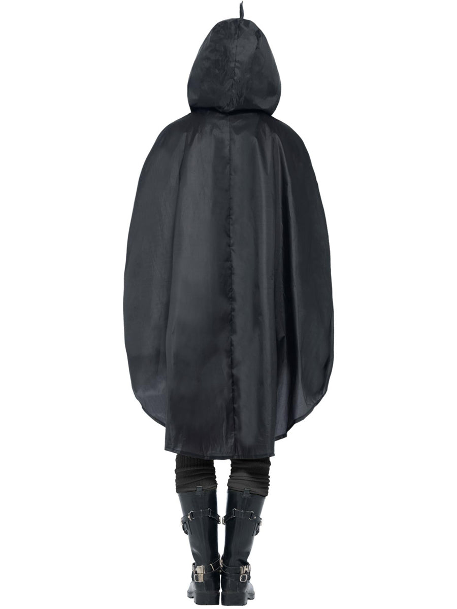 Black and White Penguin Poncho for Men - Back Image