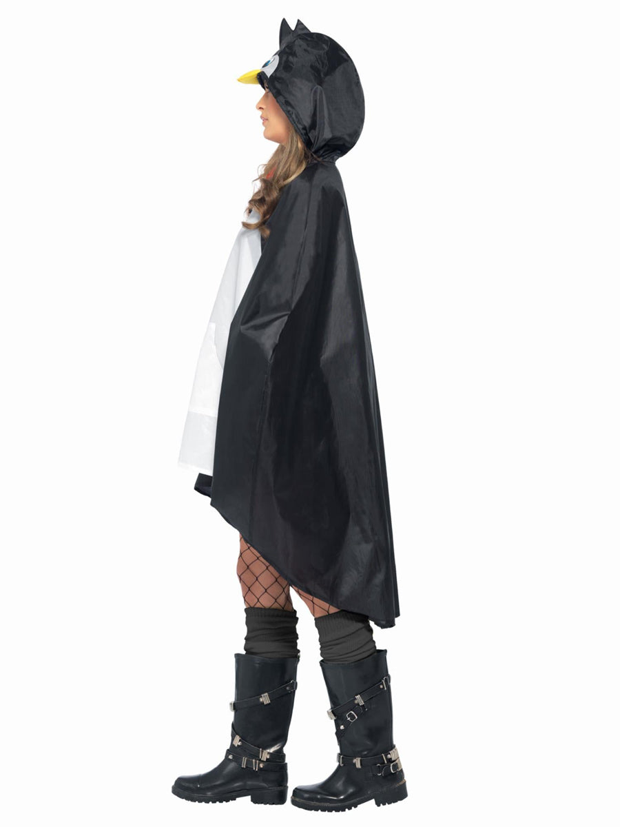 Womens Penguin Animal Costume Poncho - Side Image