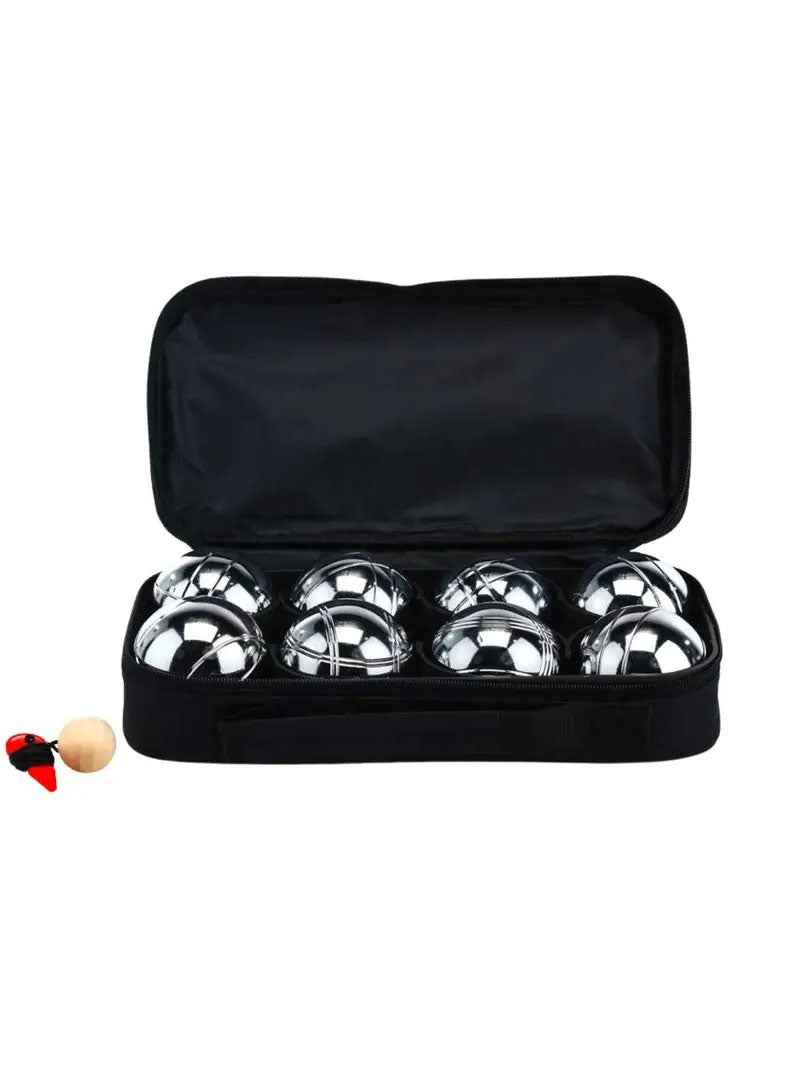 Petanque Deluxe Silver 8 Metal Balls Bocce Game - Main Image