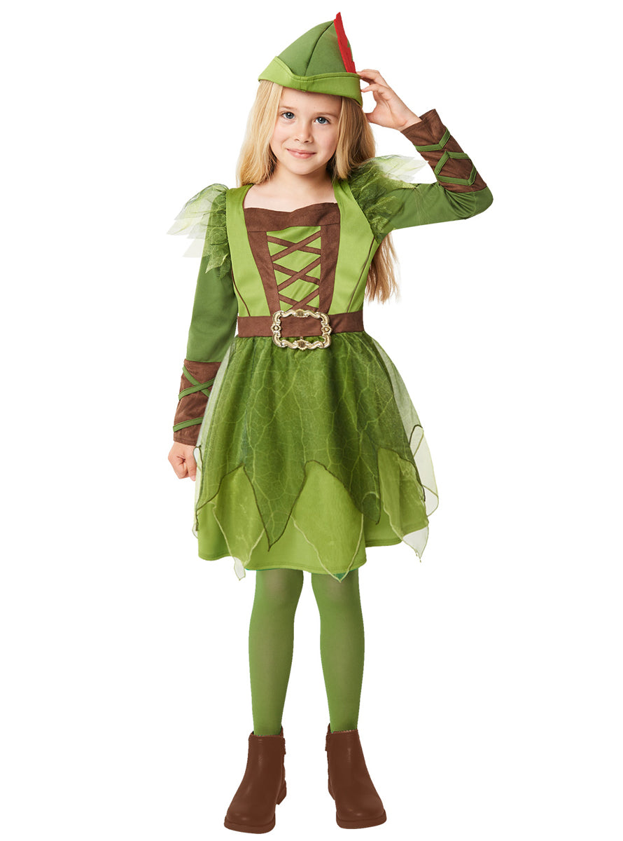 Classic Girls Peter Pan Book Week Costume - Main Image