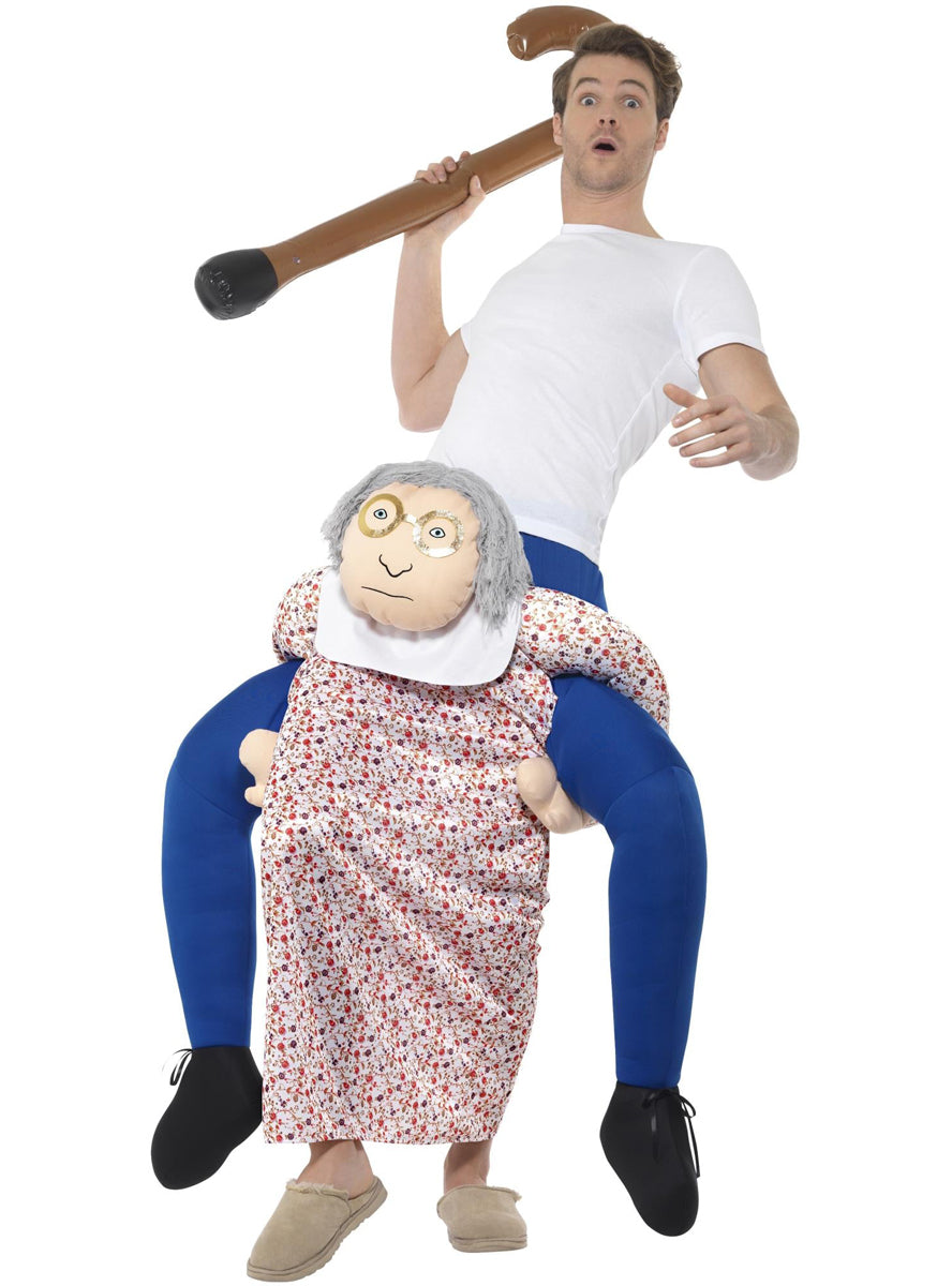 adults funny piggyback granny costume - Main image