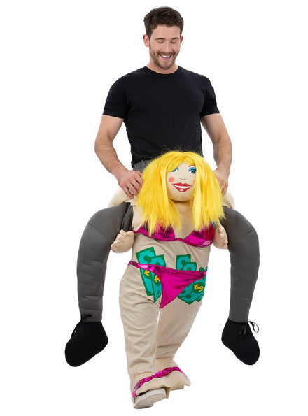 Mens piggyback stripper costume - Main image