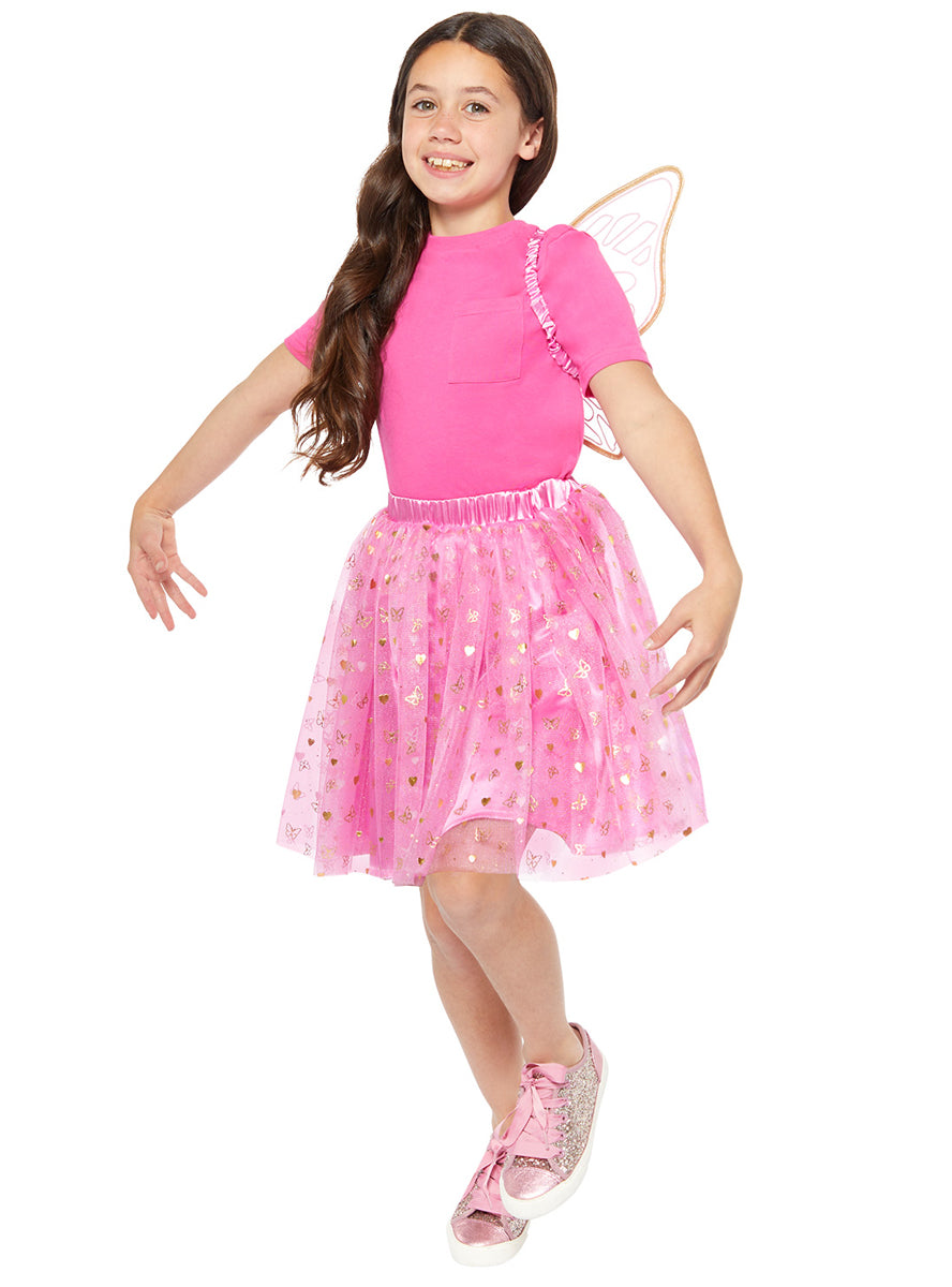 Pink Butterfly Fairy Girls Costume Accessory Kit - Alternate Image 2