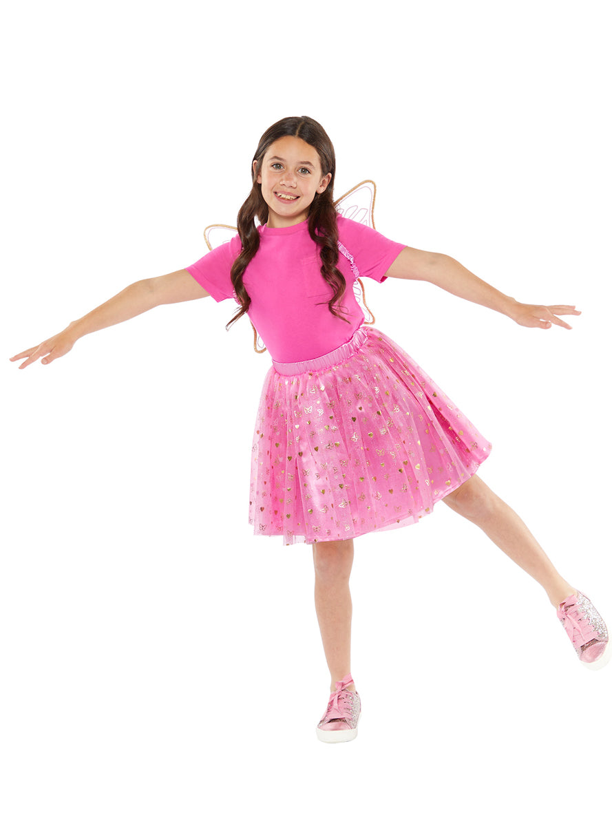 Pink Butterfly Fairy Girls Costume Accessory Kit - Alternate Image 1