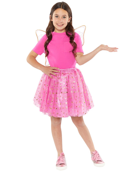 Pink Butterfly Fairy Girls Costume Accessory Kit - Main Image