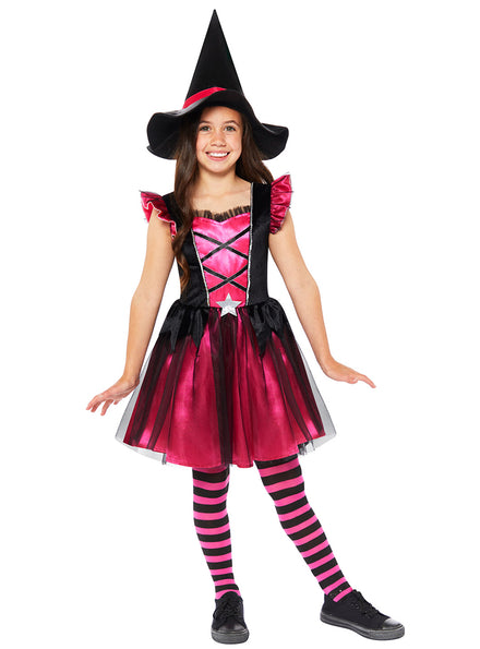 Pink Tutu Witch Girls Halloween Costume - Main Image