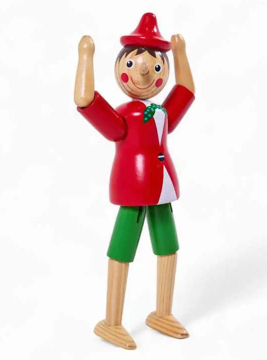Pinocchio Kids Red Wooden Toy Puppet - Alternative Image 1
