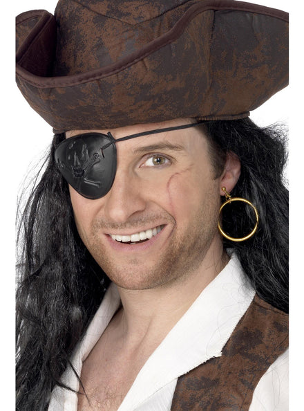 Pirate Accessory Set with Eyepatch and Earring - Main Image