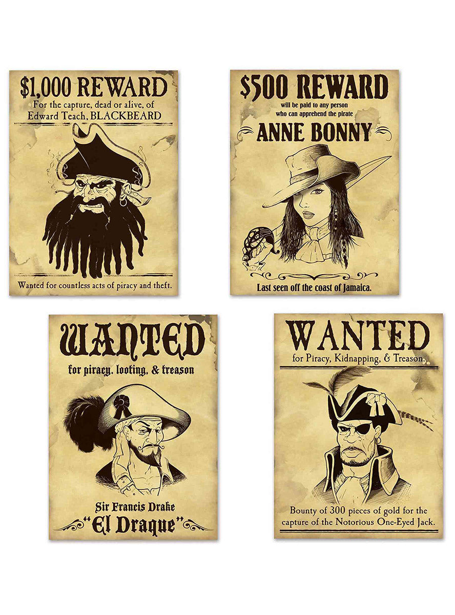 Wanted Pirate Signs - Main Image