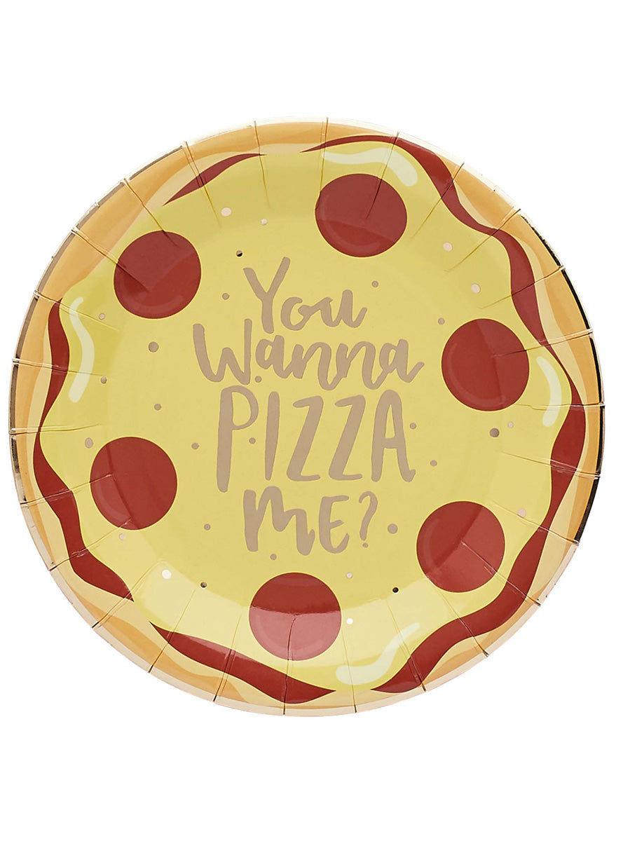 Pizza Party 10 Pack Round 23cm Paper Plates – Main Image