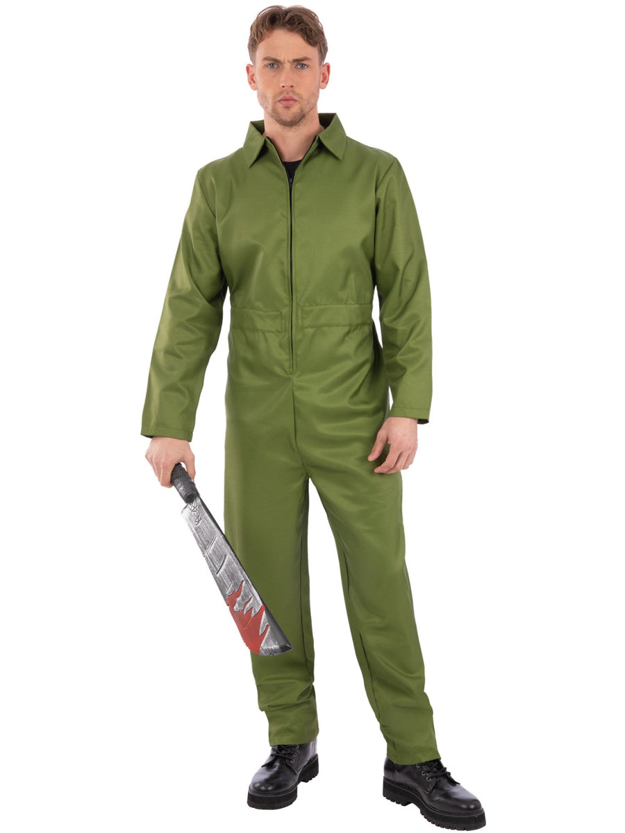 Green Plus Size Mens Halloween Boiler Suit Costume - Main Image