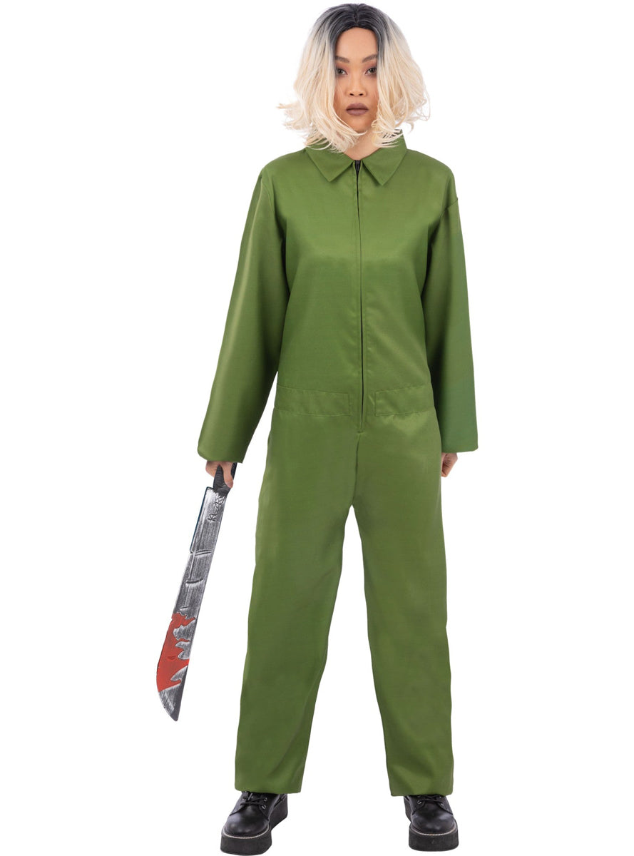 Green Plus Size Womens Halloween Boiler Suit Costume - Main Image