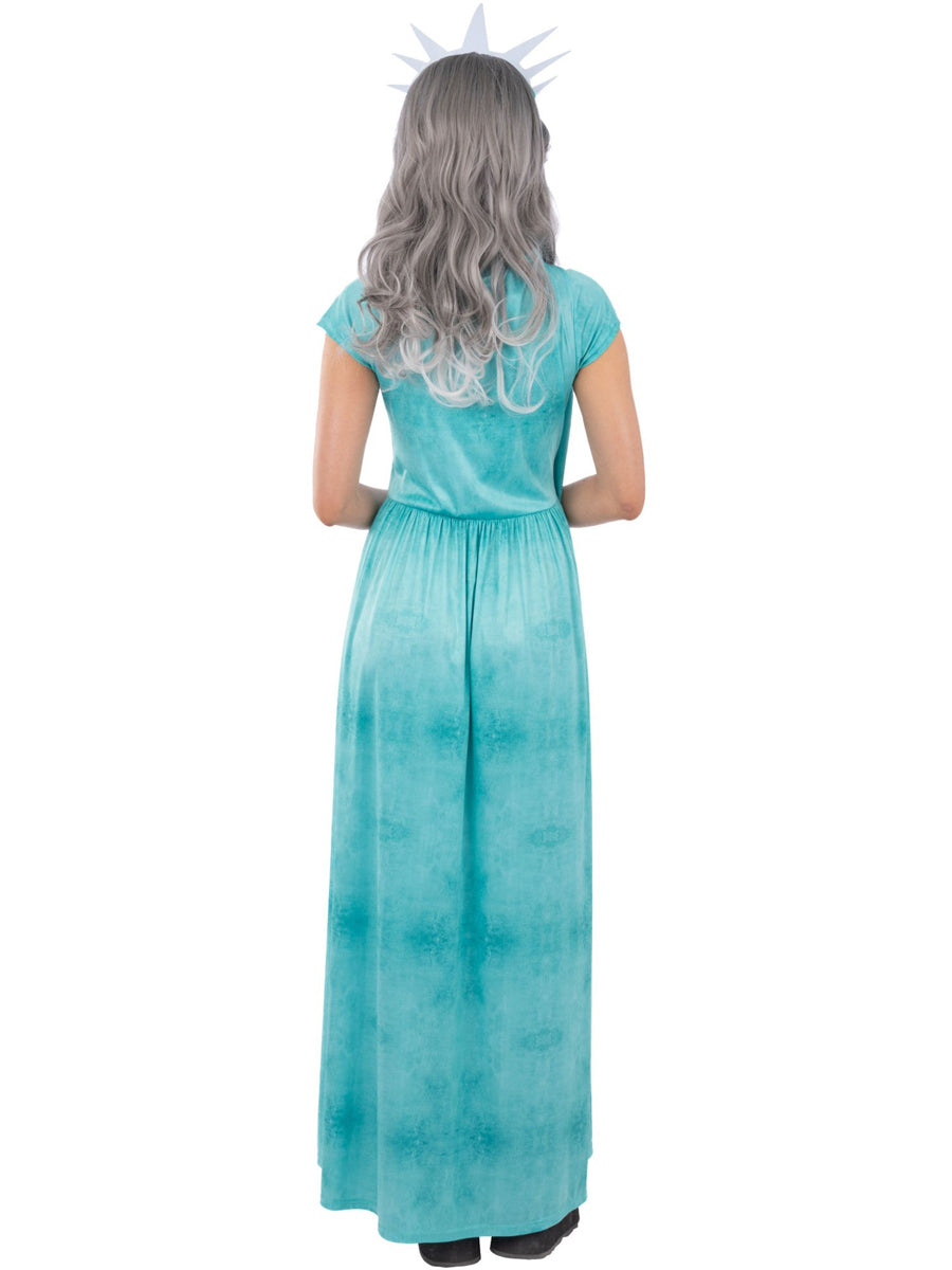 Plus Size Purge Lady Liberty Halloween Costume - Back Image