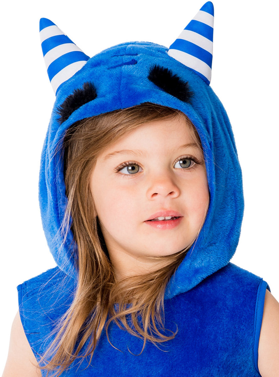 Oddbods Girls Pogo Blue Monster Costume - Close Image