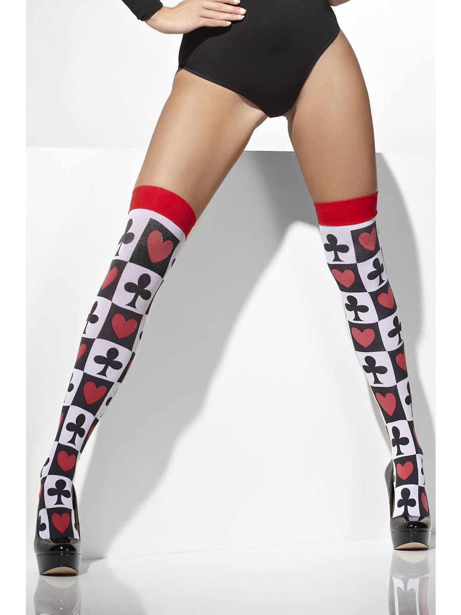 Card Themed Thigh High Womens Stockings - Alternate Image 2