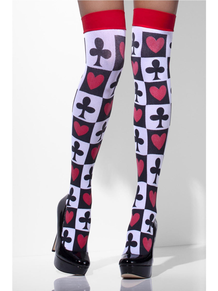 Poker Suit Thigh High Stockings for Women - Main Image