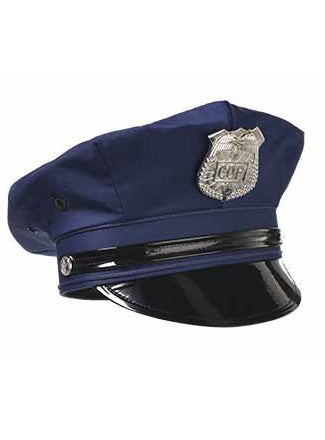 Navy Blue Police Officer Hat with Badge