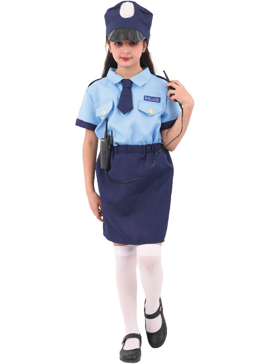 Main Image of Classic Blue Girls Police Girl Costume