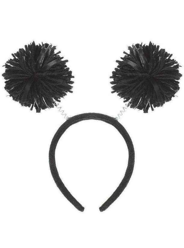 Black Headbopper Headband with Pom Poms