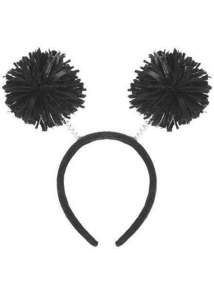 Black Headbopper Headband with Pom Poms