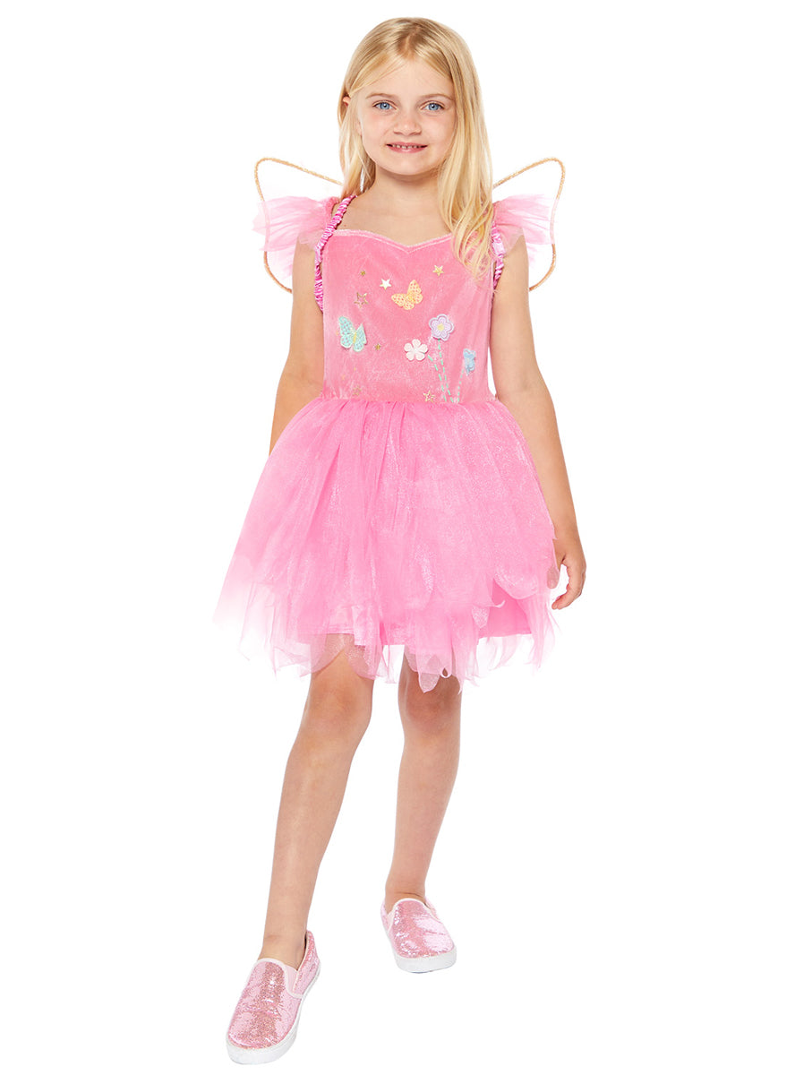 Pink Butterfly Fairy Girls Tutu Costume - Alternative Image