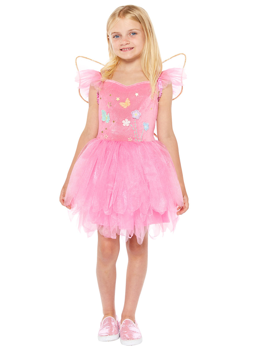 Girls Pink Butterfly Fairy Costume