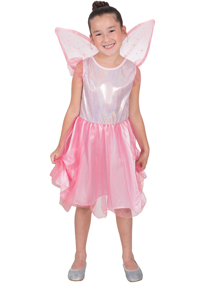 Pretty Pink Fairy Costume for Girls - Alternate Image 1
