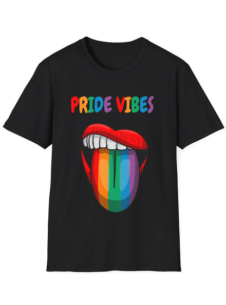 Pride Vibes Adults Black Plus Size TShirt - Front Image