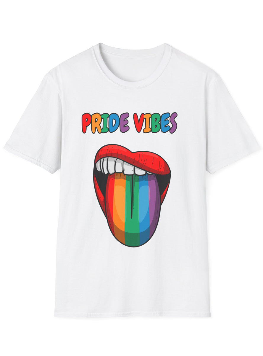 Pride Vibes Adults White Plus Size TShirt - Front Image