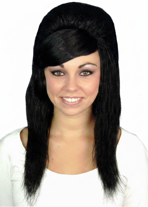 Womens Black Beehive Priscilla Costume Wig - main image