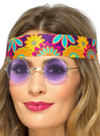 1970s Purple Lens Womens Hippie Costume Glasses