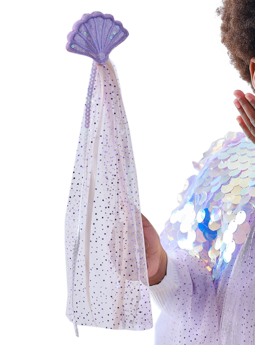 Purple Shell Deluxe Girls Mermaid Costume Wand - Main Image