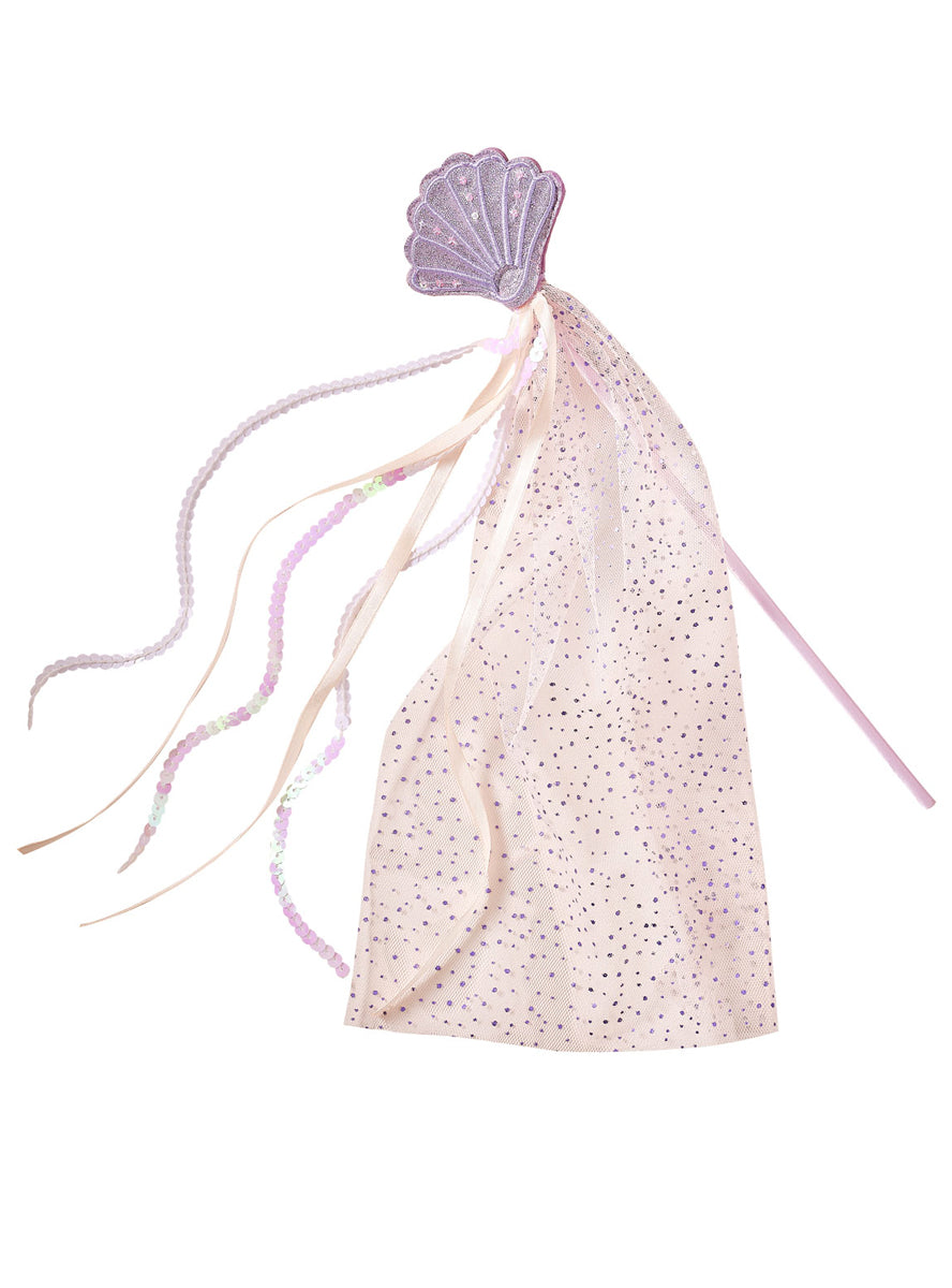 Purple Shell Deluxe Girls Mermaid Costume Wand - Alternative Image