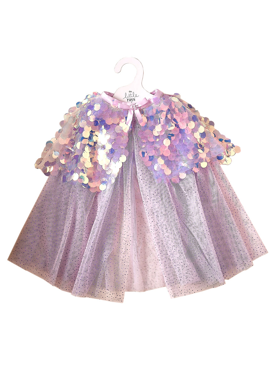 Purple Sparkly Girls Deluxe Mermaid Costume Cape - Alternative Image