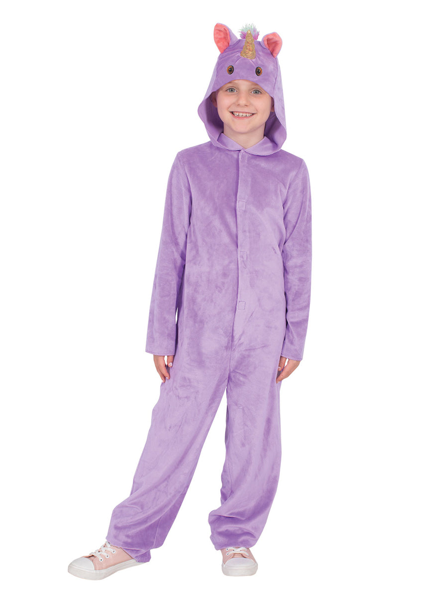 Purple Unicorn Girls Costume Onesie - Main Image