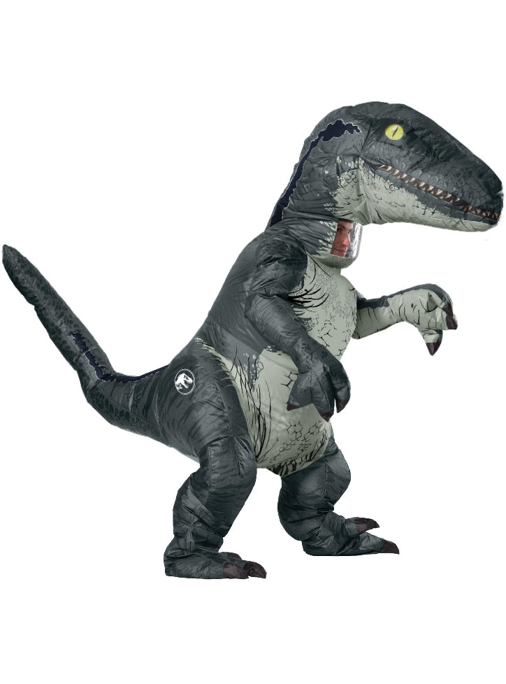 Inflatable Blue Raptor Costume Adults Jurassic World Dinosaur Outfit
