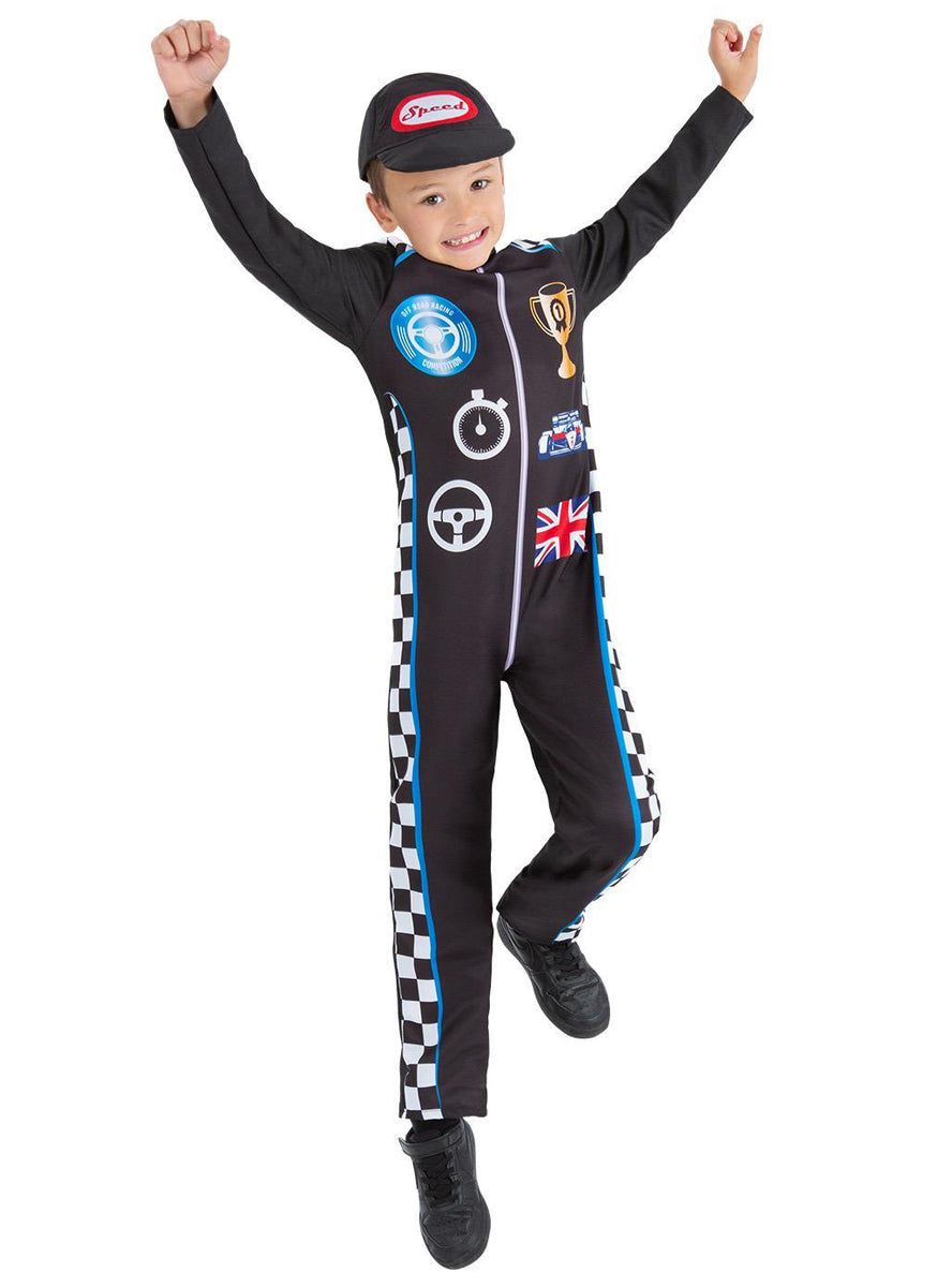 Boys driving race suit costume - Alternative image