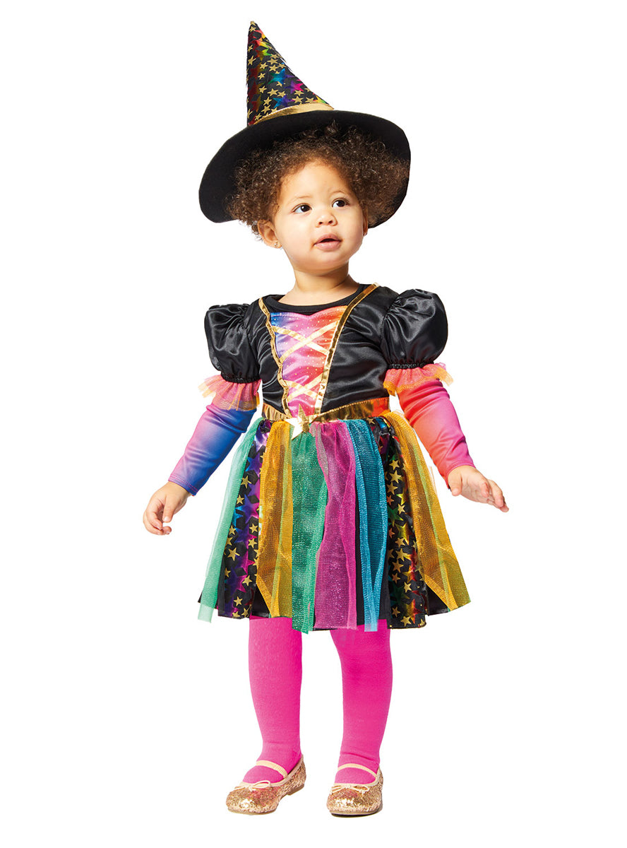 Girls Rainbow Tutu Witch Halloween Costume - Main Image