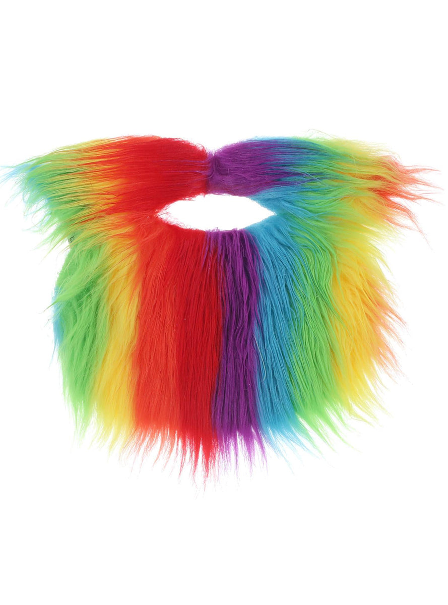 Mardi Gras Rainbow Striped Costume Beard - Alternative Image