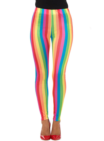 Striped Rainbow Full Length Costume Leggings