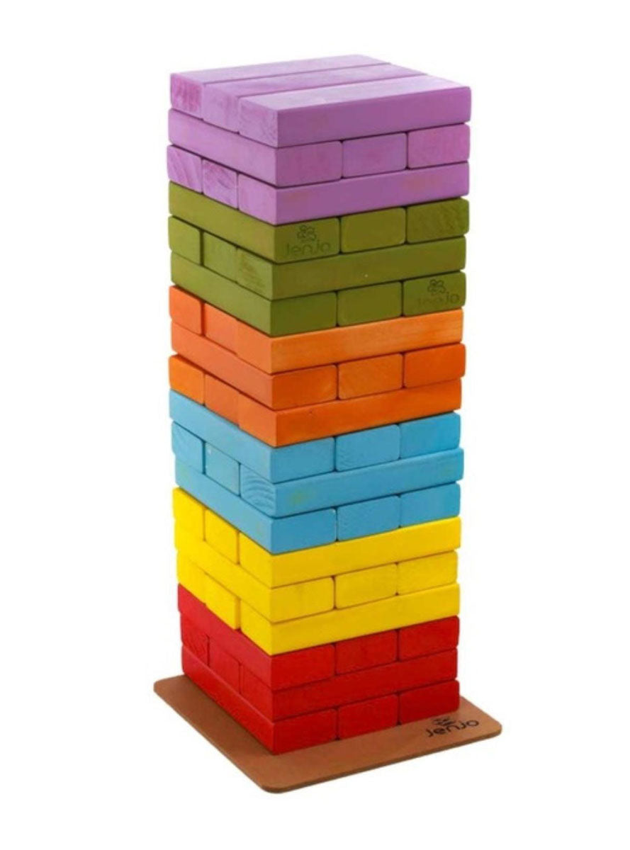 Rainbow Jenjo 54cm Wooden Block Game - Alternative Image 1