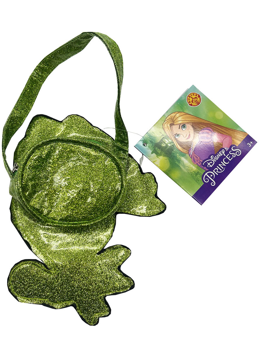 Pascal Girls Green Glitter Disney Rapunzel Costume Bag - Back Image
