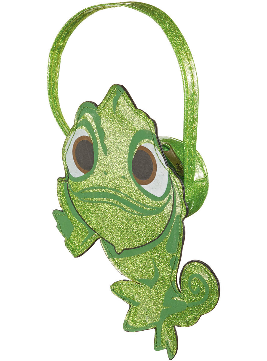 Pascal Girls Green Glitter Disney Rapunzel Costume Bag - Side Image